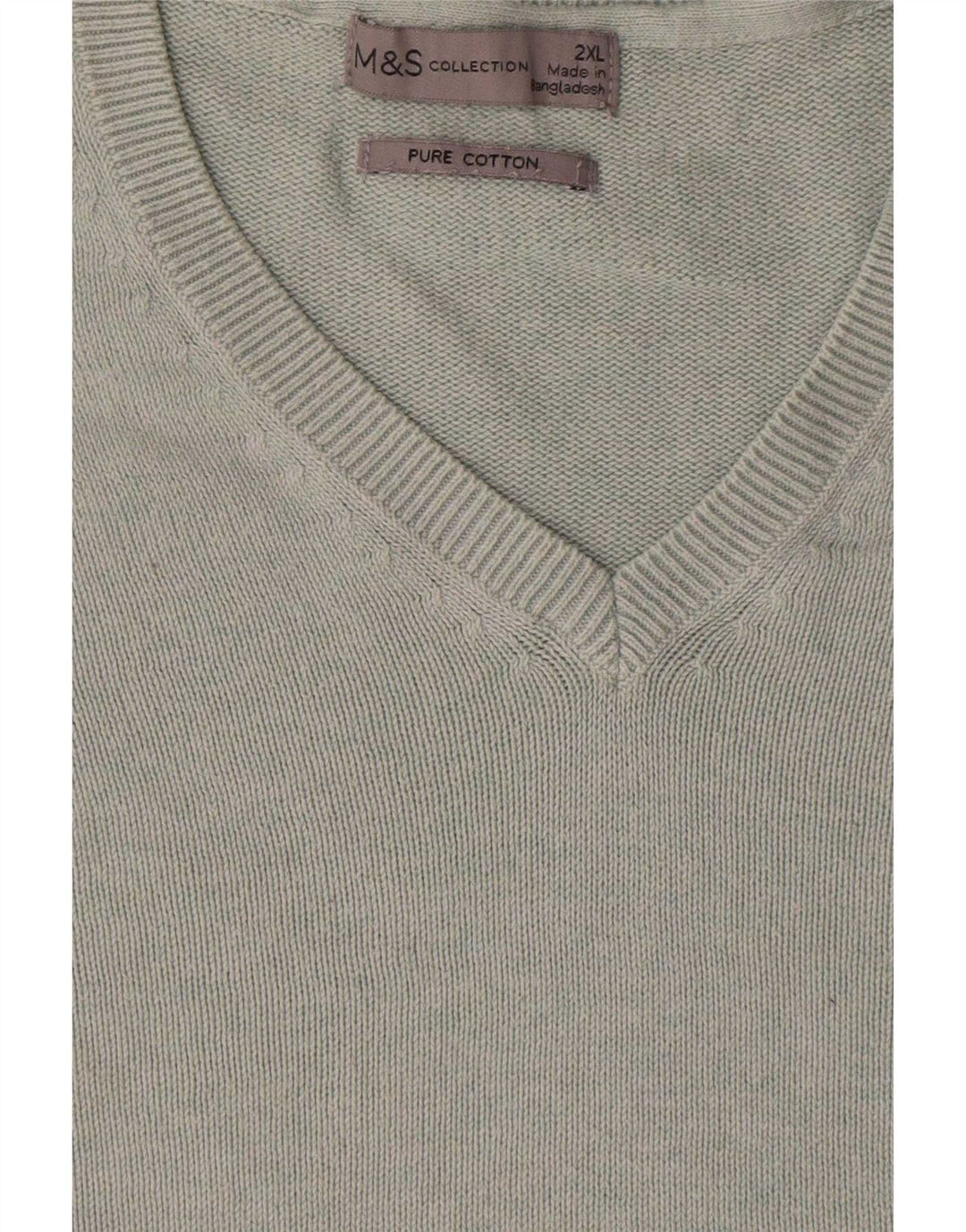 Marks & Spencer Herre V-hals sweater 2XL Grå Bomuld