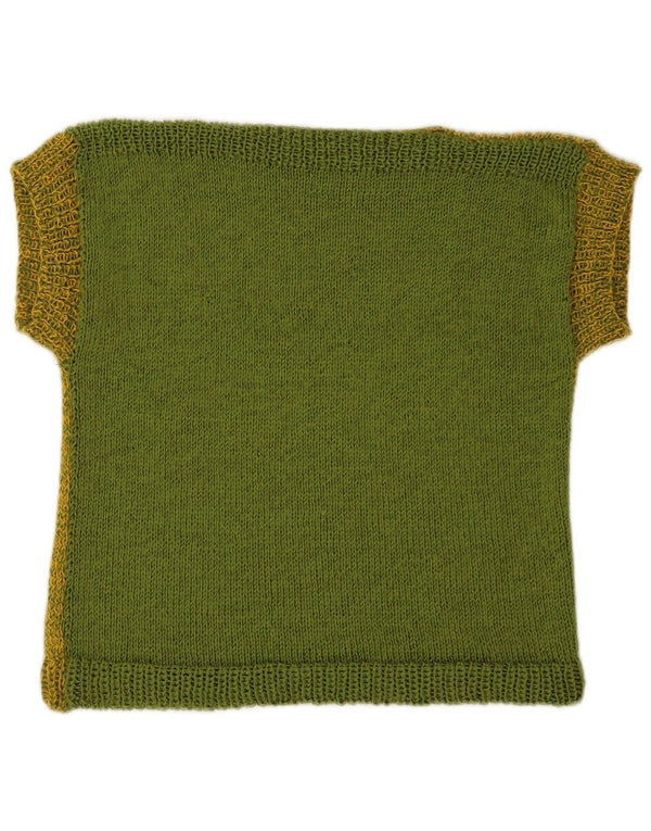 Vintage Dame Vest Tank Top UK 8 Small Green Flecked