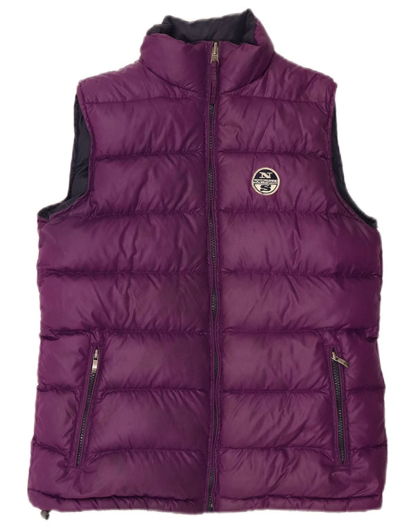 North Sails Womens Reversible Polstret Gilet UK 10 Small Purple Polyamide