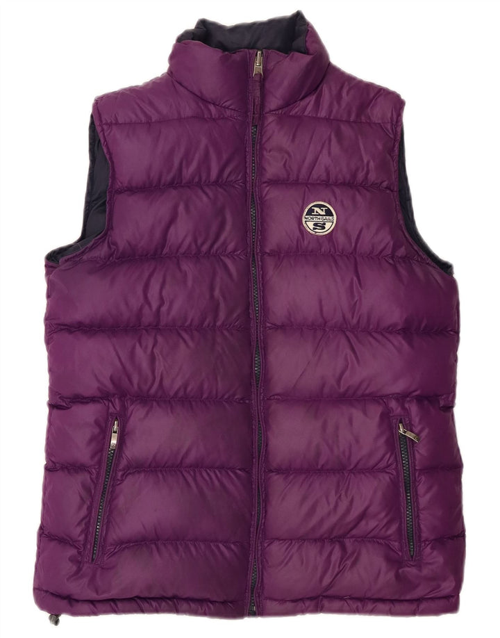 North Sails Womens Reversible Polstret Gilet UK 10 Small Purple Polyamide