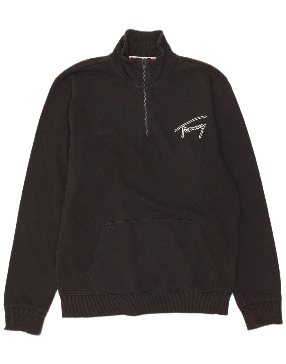 TOMMY HILFIGER Sweatshirt med lynlås til mænd mellem sort bomuld