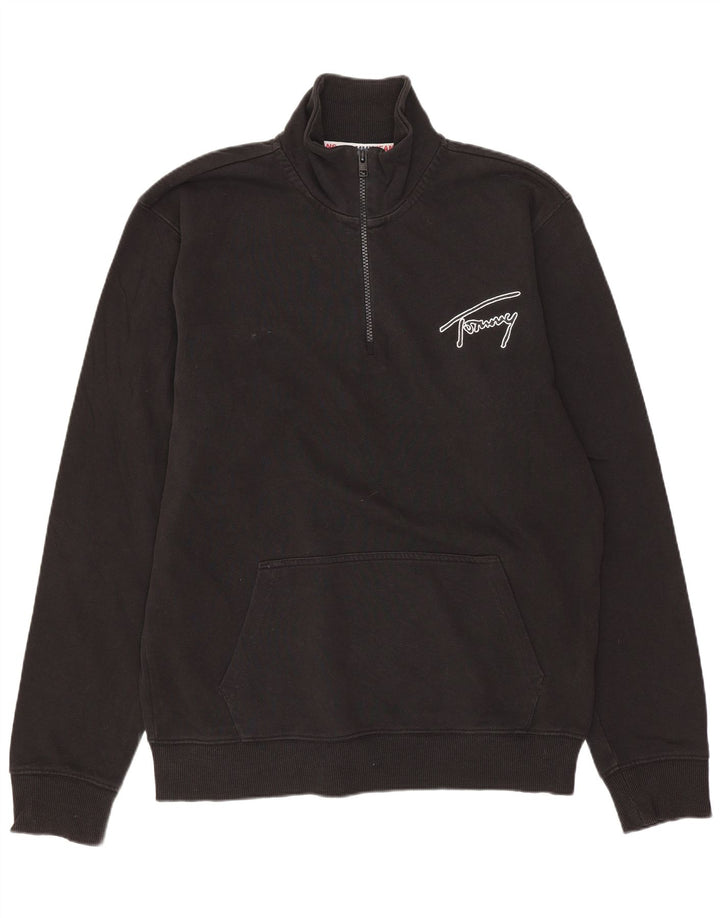 TOMMY HILFIGER Sweatshirt med lynlås til mænd mellem sort bomuld