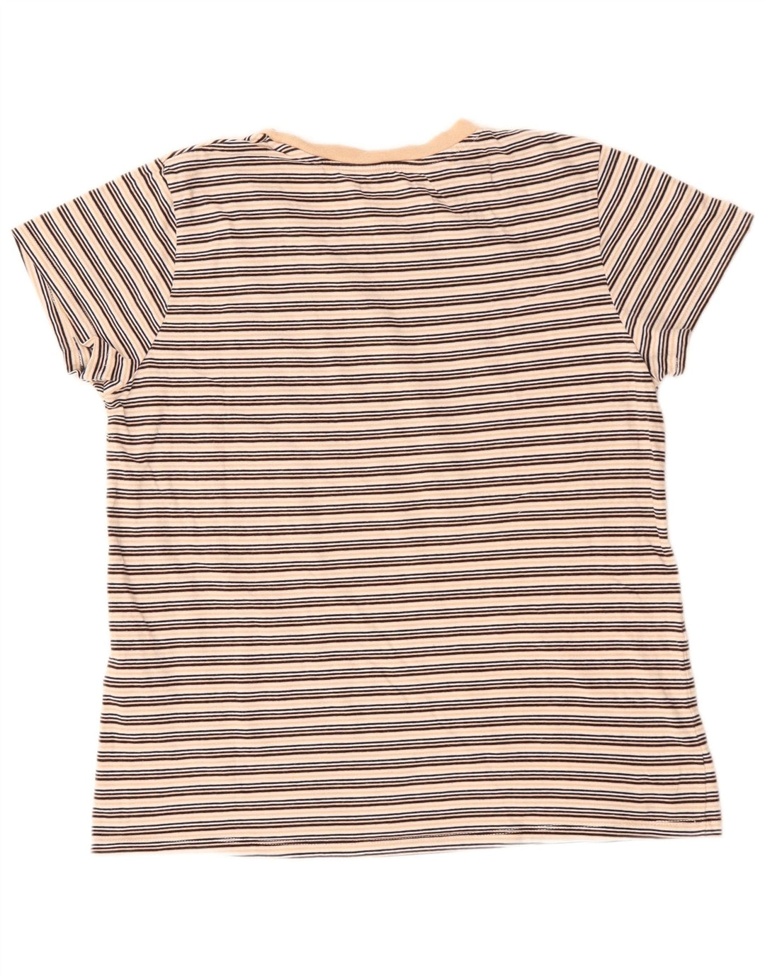LEVI'S T-shirt top til kvinder UK 16 Stor beige stribet bomuld