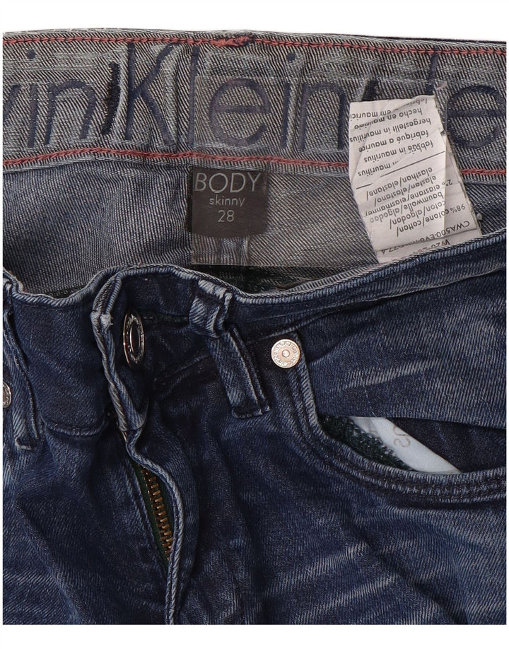 CALVIN KLEIN Dame Body Fit Skinny Jeans W28 L33 Blå Bomuld