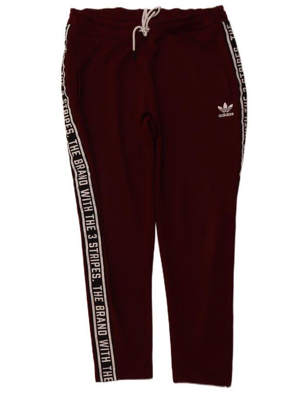 ADIDAS Grafisk træningsdragt bukser til mænd XL Burgundy Colourblock Polyester
