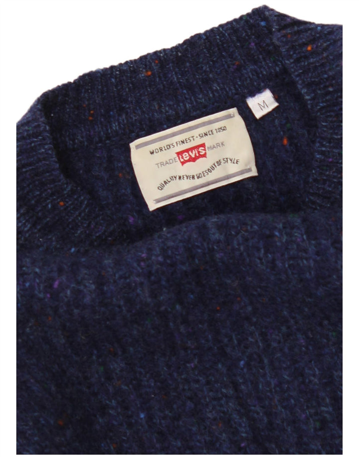 LEVI'S Dame sweater med rund hals, UK 14 Medium Navy Blue Flecked