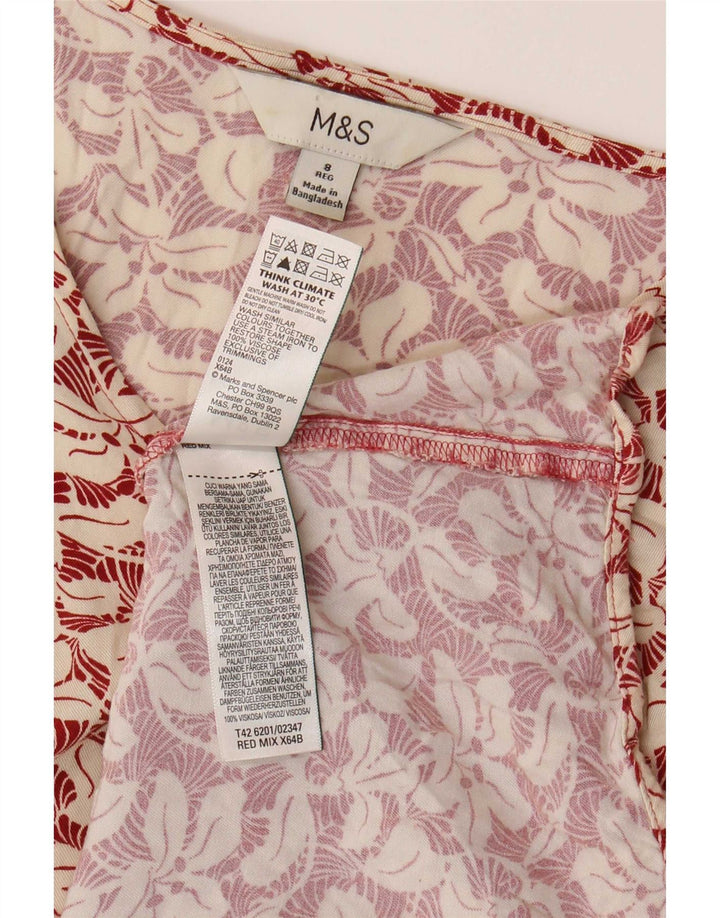 Marks & Spencer Dame Maxi Dress UK 8 Small Red Floral Viscose