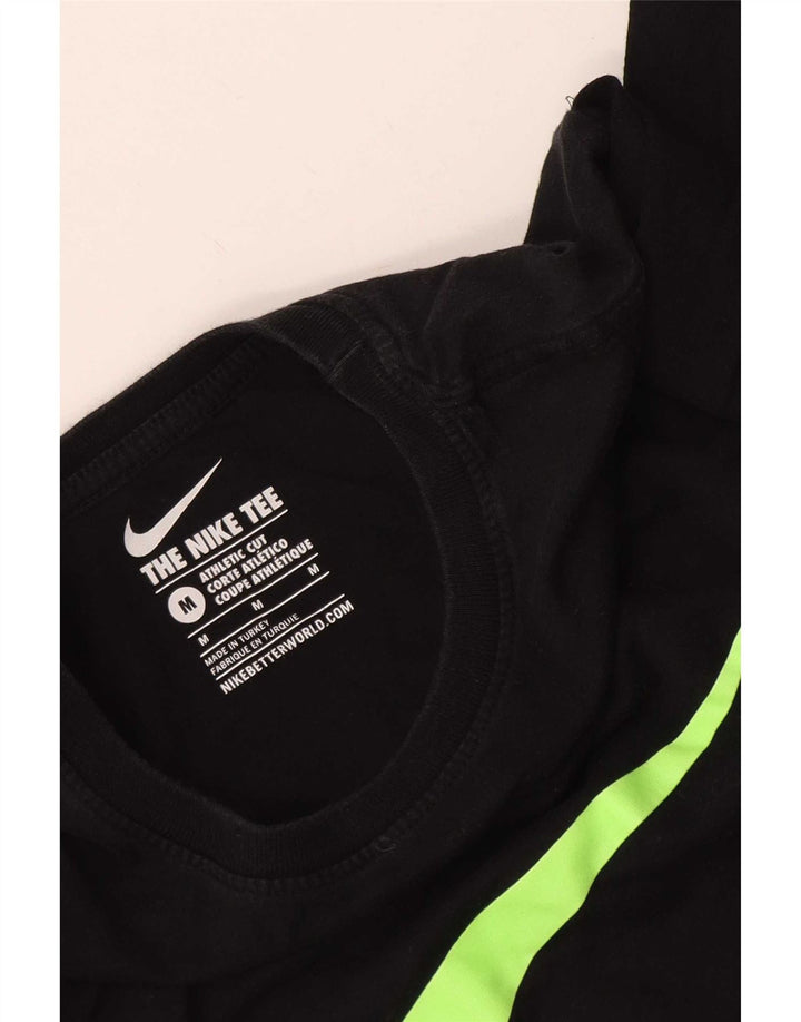 Nike Herre Athletic Fit Grafisk Top Langærmet Medium Sort Bomuld
