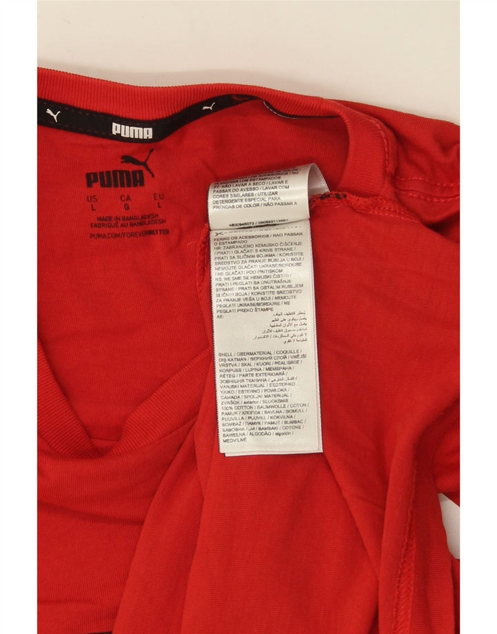 Puma Herre Grafisk T-Shirt Top Stor Rød Bomuld
