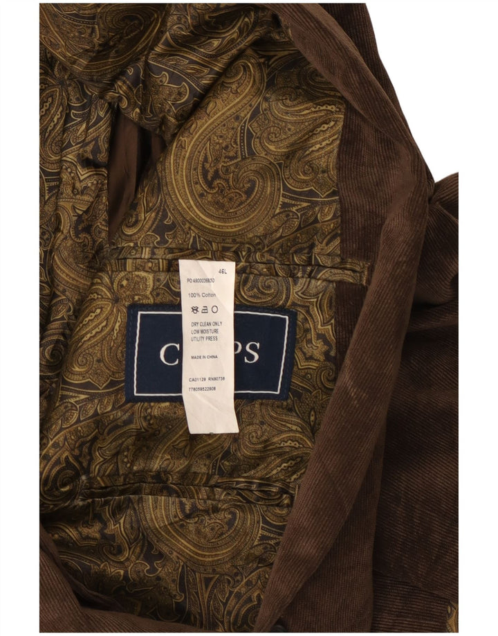 Chaps Herre 2-knaps Corduroy Blazer Jacket UK 46 3XL Brun Bomuld