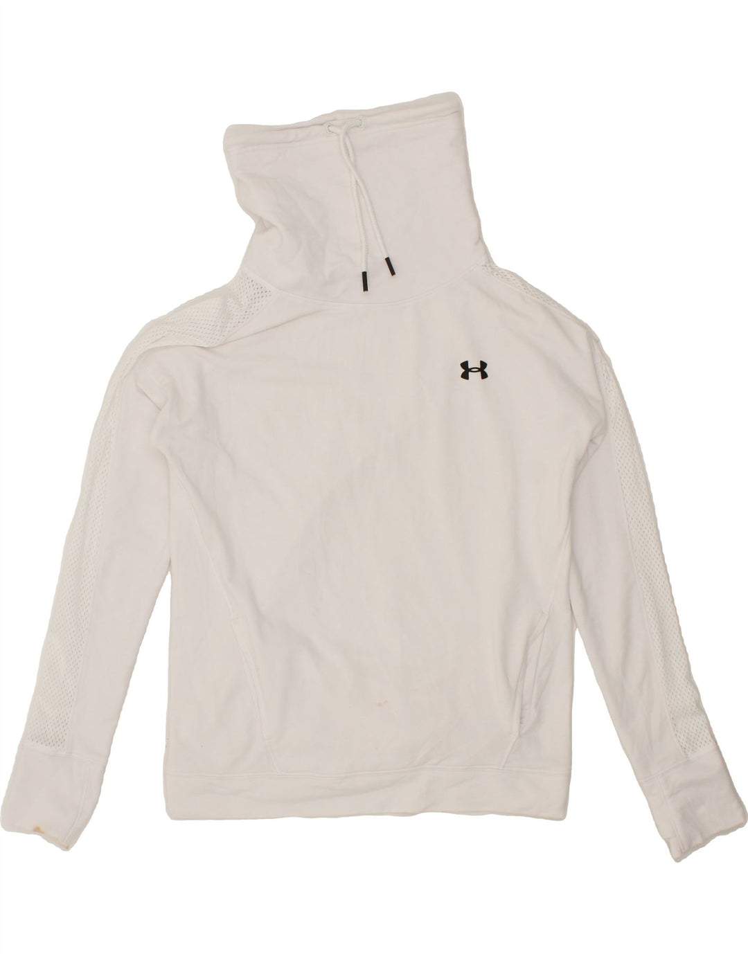 UNDER ARMOUR Womens Roll Neck Sweatshirt Jumper UK 14 Medium White Cotton Vintage Under Armour and Second-Hand Under Armour from Messina Hembry 