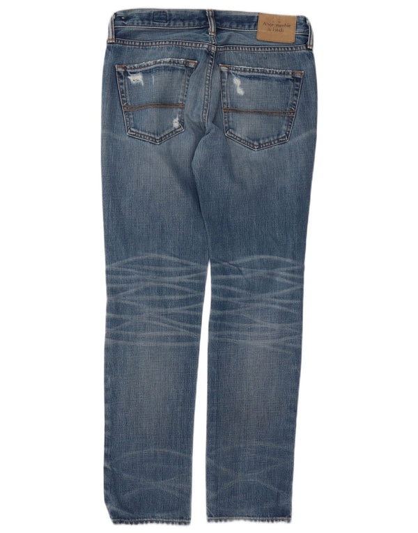 Abercrombie & Fitch Herre White Oak Distressed Slim Jeans W31 L32 Blå