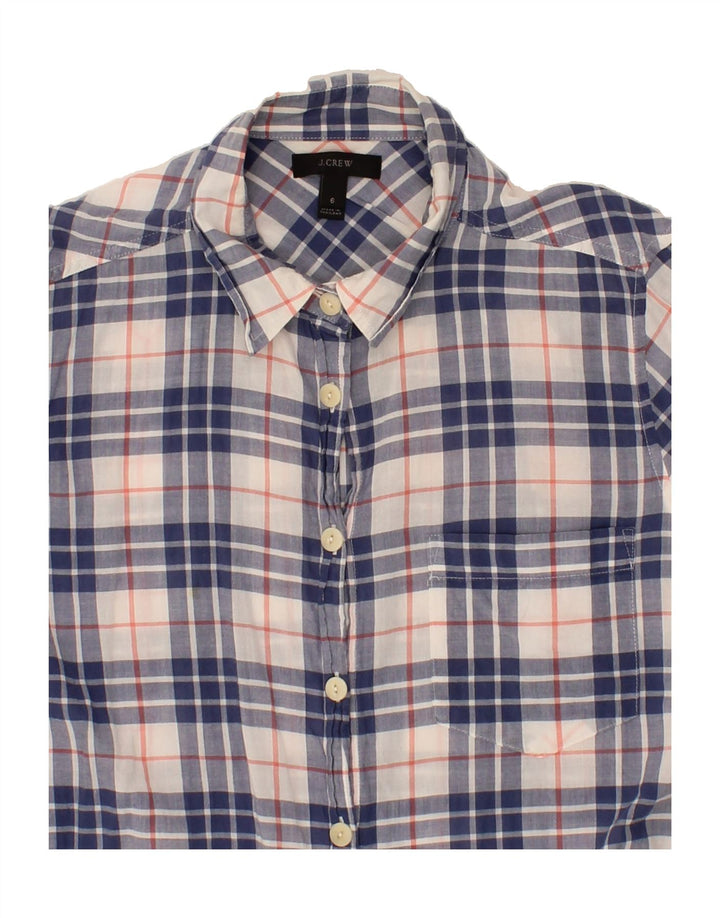 J. CREW Womens Shirt US 6 Medium Navy Blue Check Cotton Vintage J. Crew and Second-Hand J. Crew from Messina Hembry 