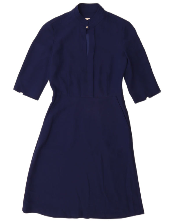Hobbs Dame A-Line Kjole UK 4 XS Navy Blue Polyester