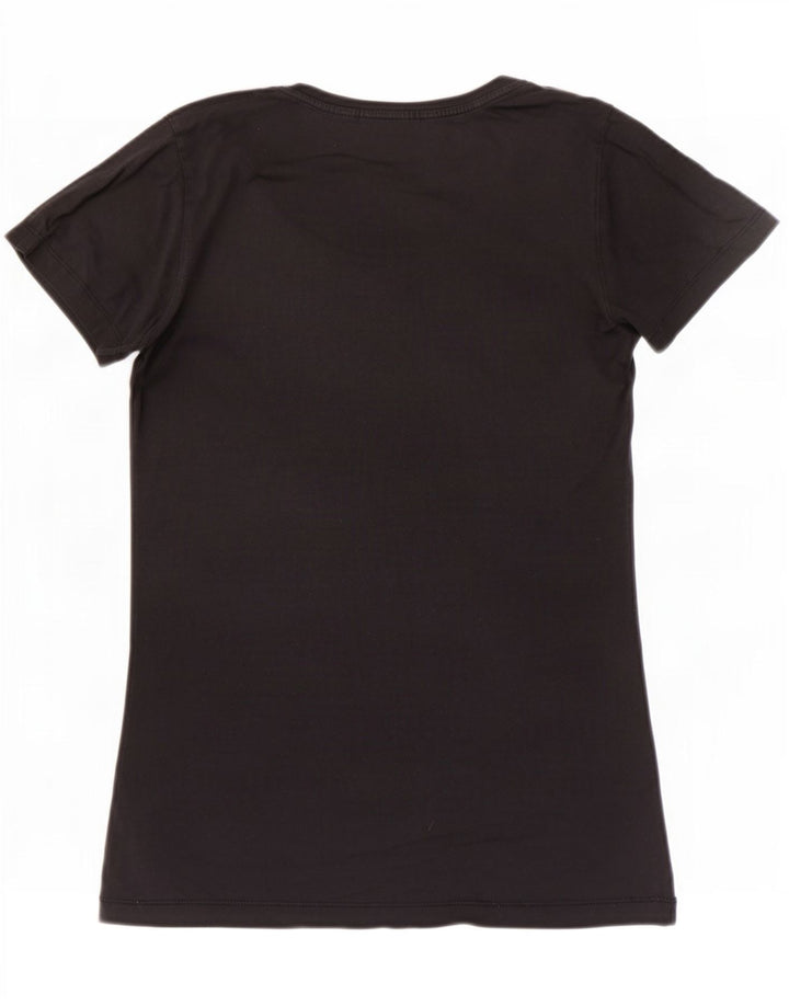 Diesel Dame Grafisk T-Shirt Top UK 8 Lille Sort