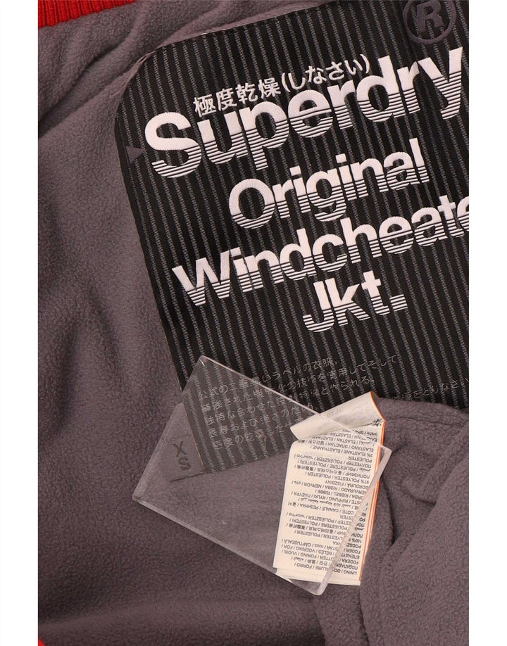 Superdry Windcheater vindjakke med hætte til mænd UK 34 XS Rød polyester