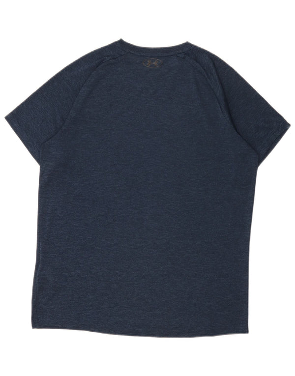 Under Armour Boys T-Shirt Top 13-14 år XL Navy Blue Flecked Polyester
