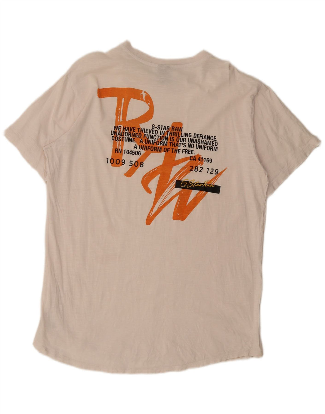G-Star Herre grafisk T-shirt Top Stor Hvid Flecked Bomuld