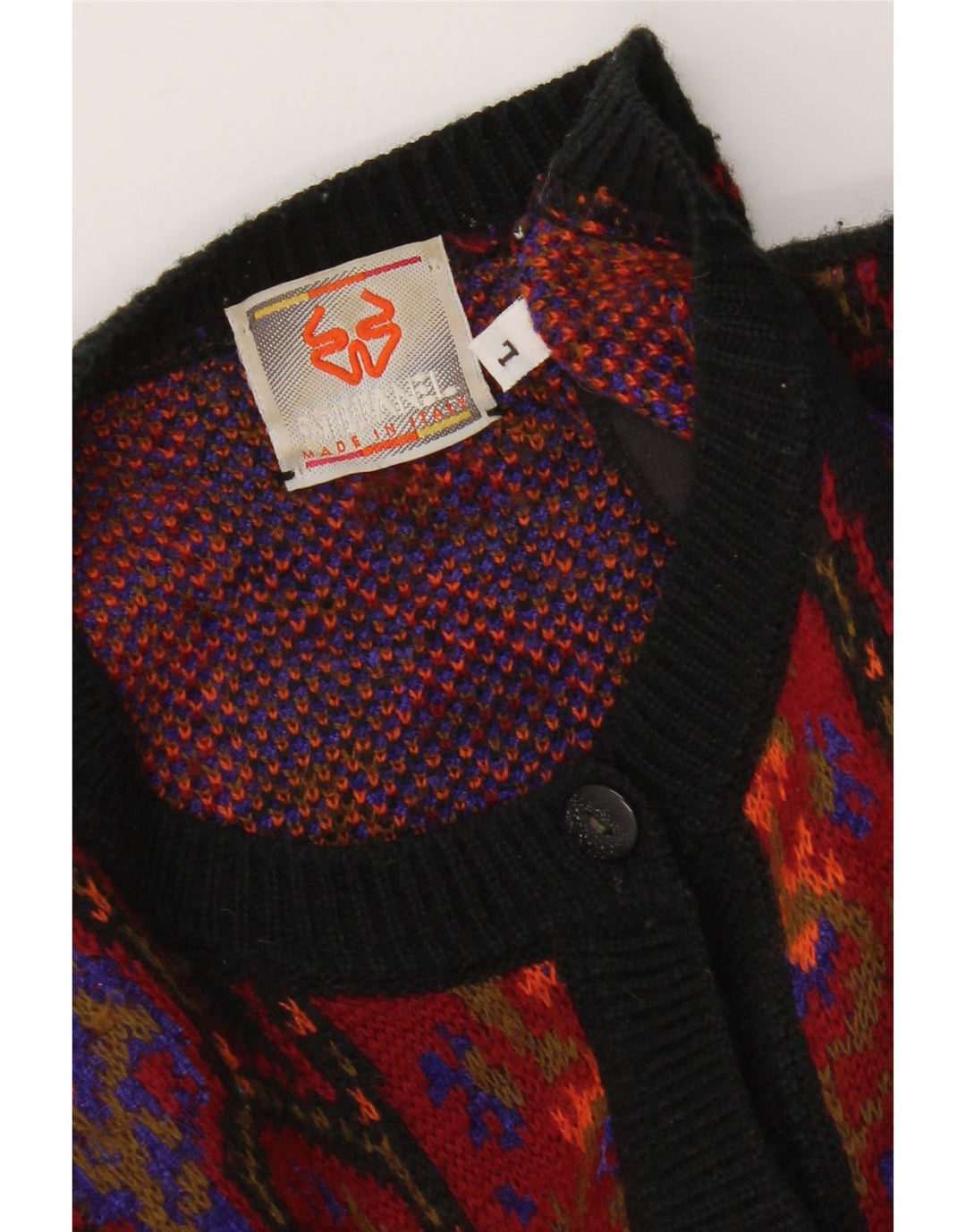 Stefanel Dame Cardigan Sweater UK 16 Large Multicolored Floral