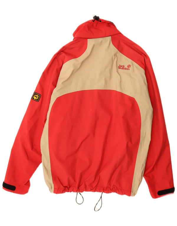 Jack Wolfskin Dame Loose Fit Regnjakke UK 12 Medium Red Colourblock