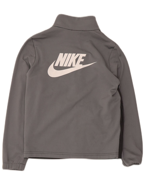 Nike drenge grafisk træningsdragt topjakke 10-11 år mellemgrå farveblok