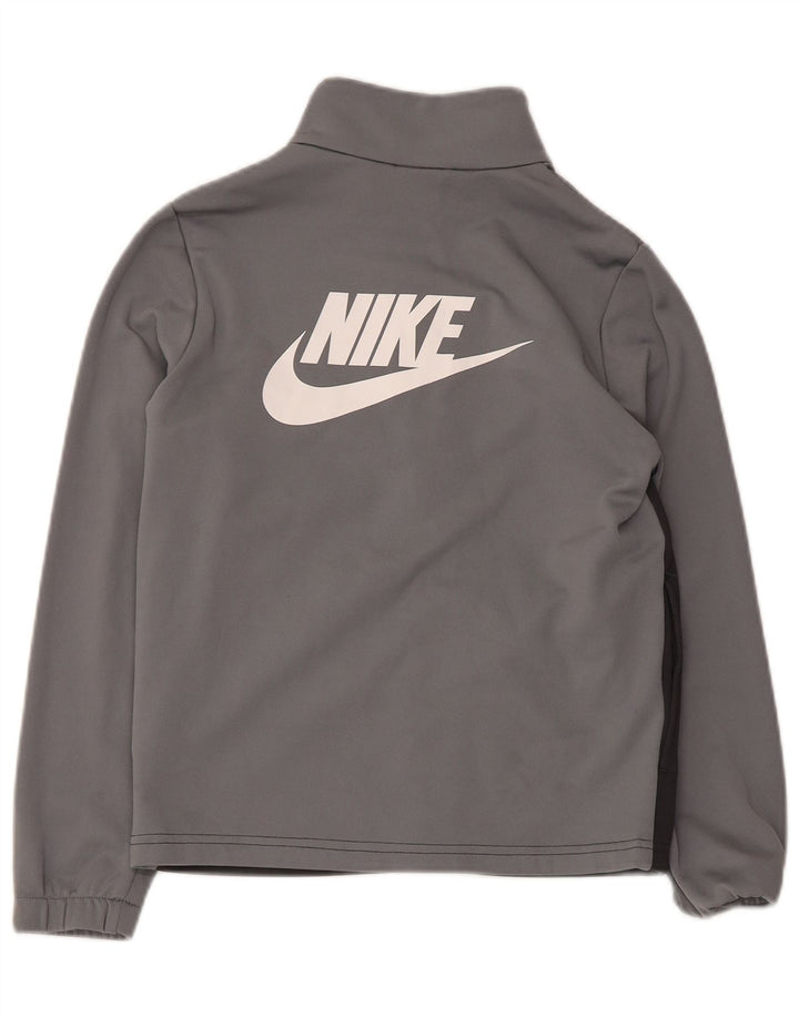 Nike drenge grafisk træningsdragt topjakke 10-11 år mellemgrå farveblok