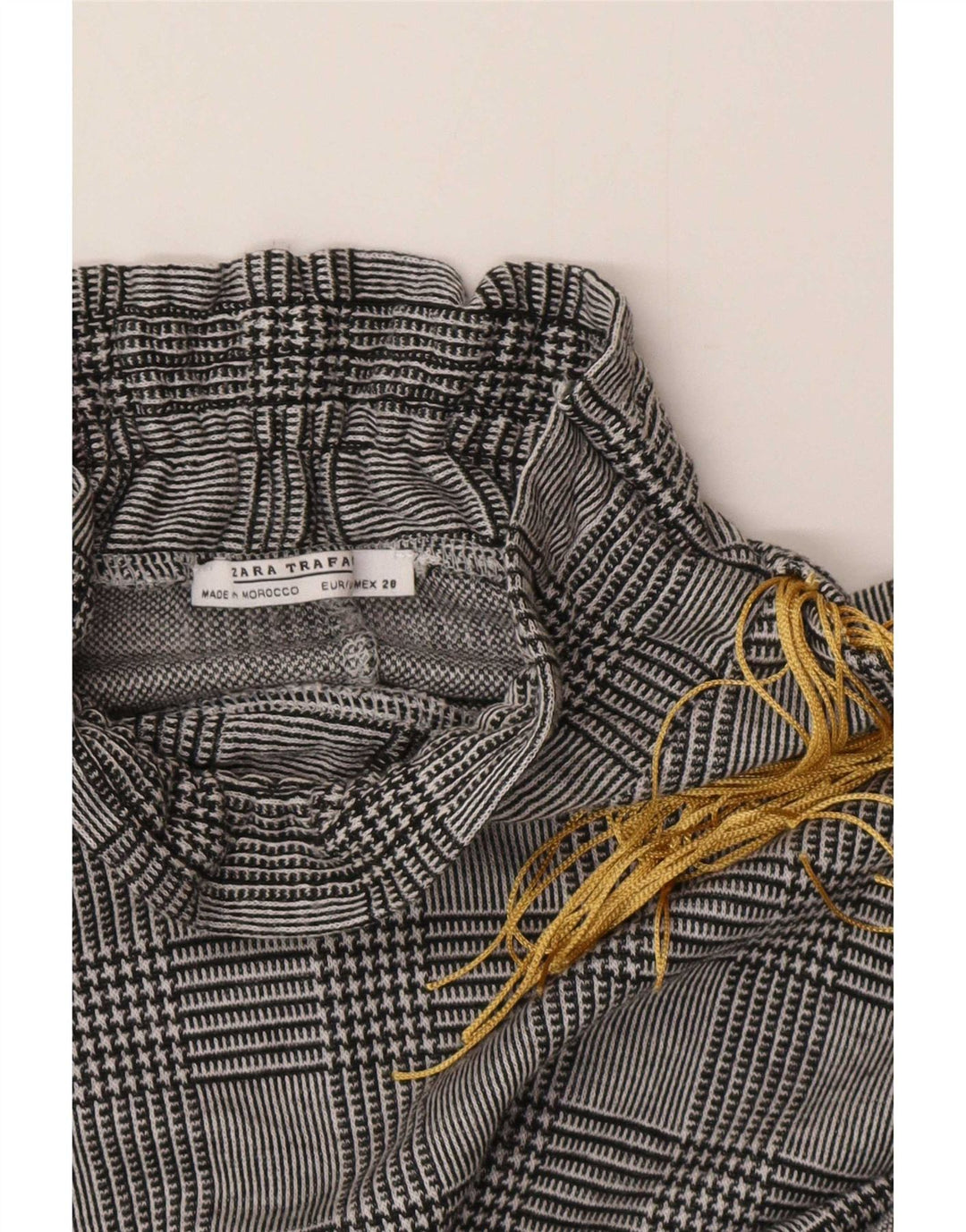 Zara Dame Langærmet Bluse Top UK 12 Medium Grey Check Classic