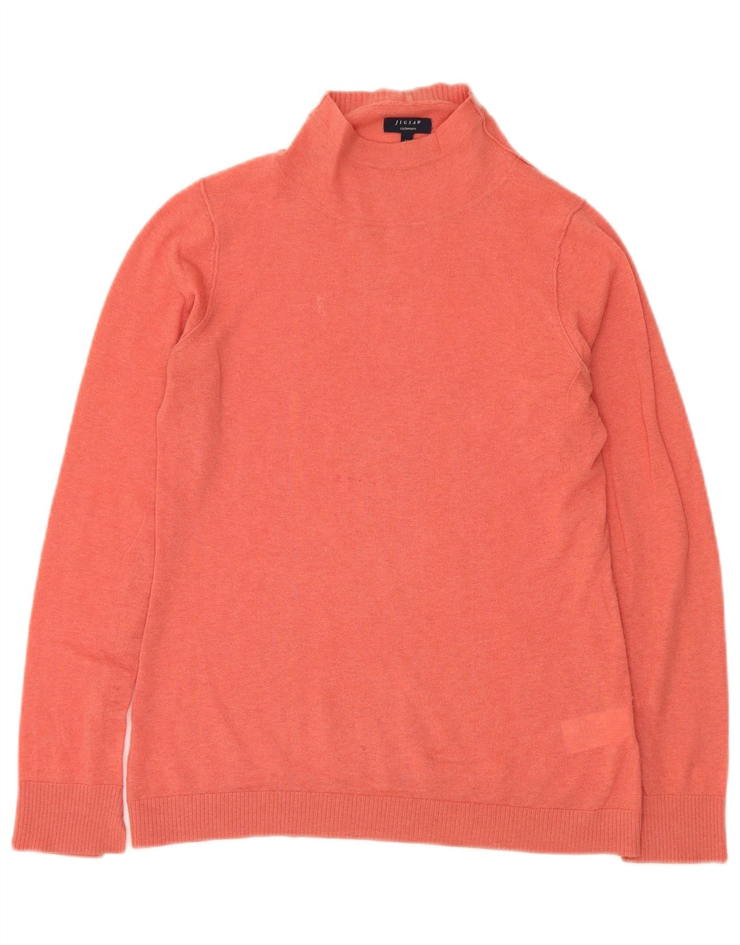 JIGSAW Dame Turtle Neck Jumper Sweater UK 12 Medium Pink Cashmere