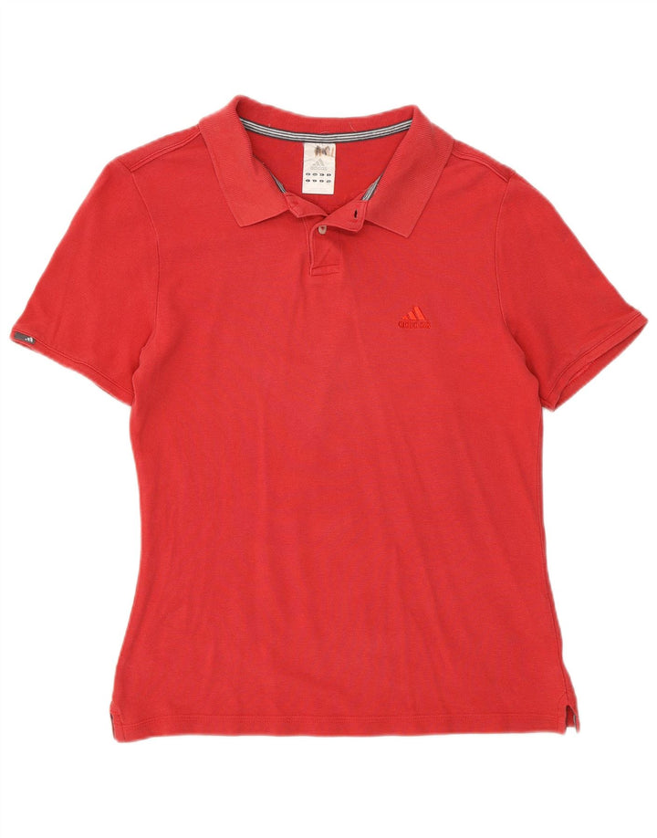 Adidas Dame Polo Shirt UK 14 Medium Rød Bomuld