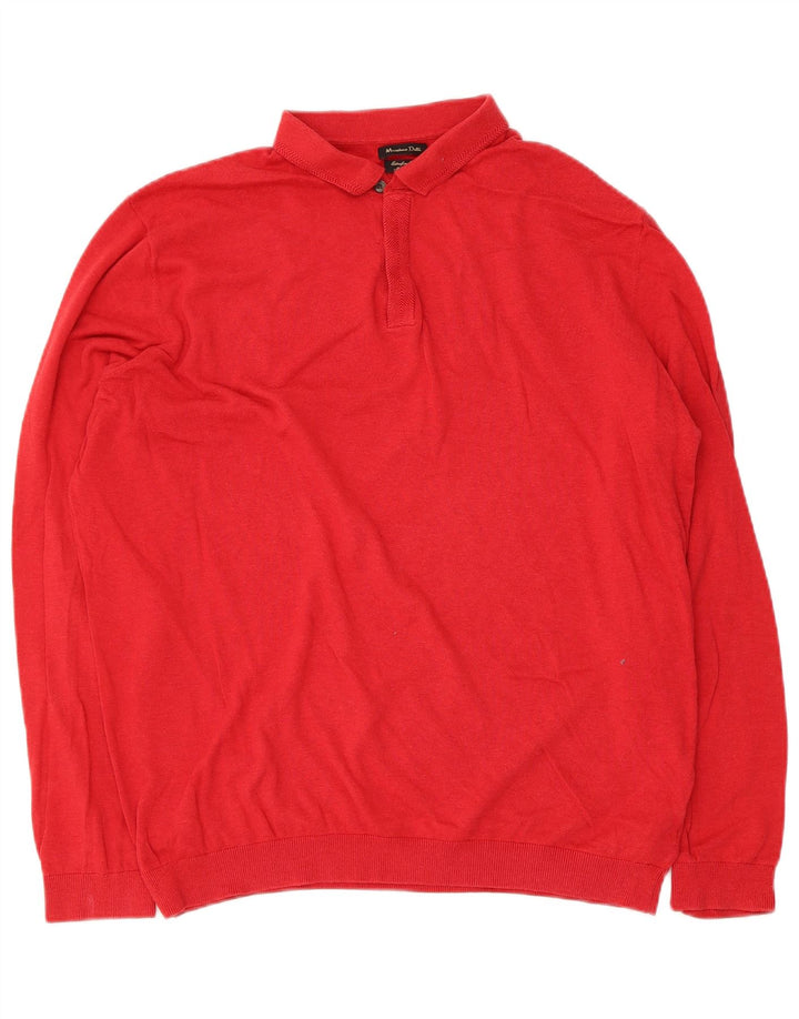 Massimo Dutti Herre Polo Neck Jumper Sweater XL Rød Bomuld