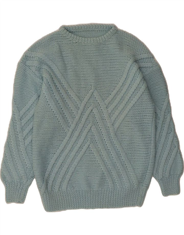 VINTAGE Womens Crew Neck Jumper Sweater UK 16 Large Blue Vintage Vintage and Second-Hand Vintage from Messina Hembry 