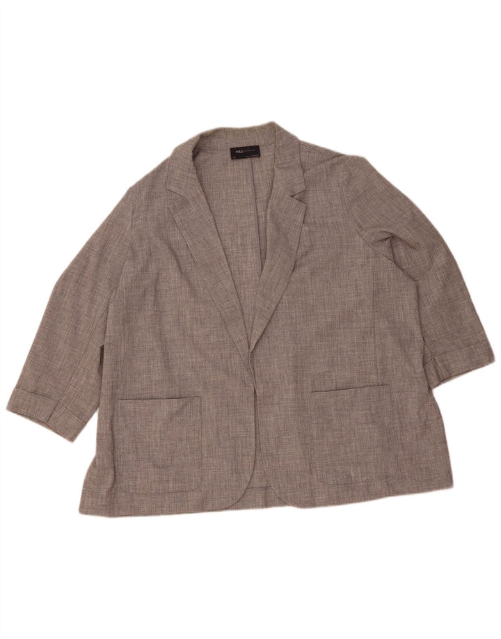 Marks & Spencer Dame 3/4 ærmet åben blazerjakke UK 24 4XL Grå