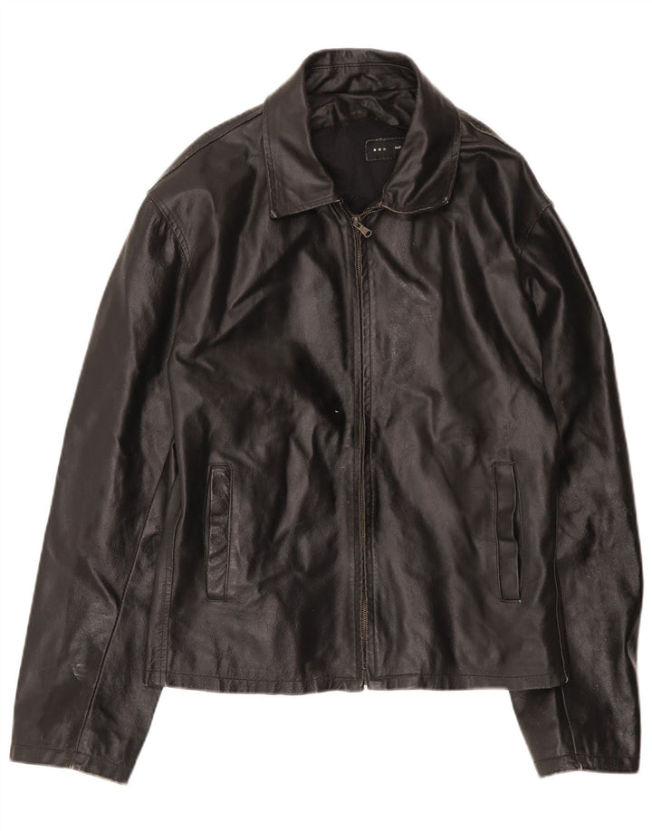 Vintage herre læderjakke UK 42 XL sort læder
