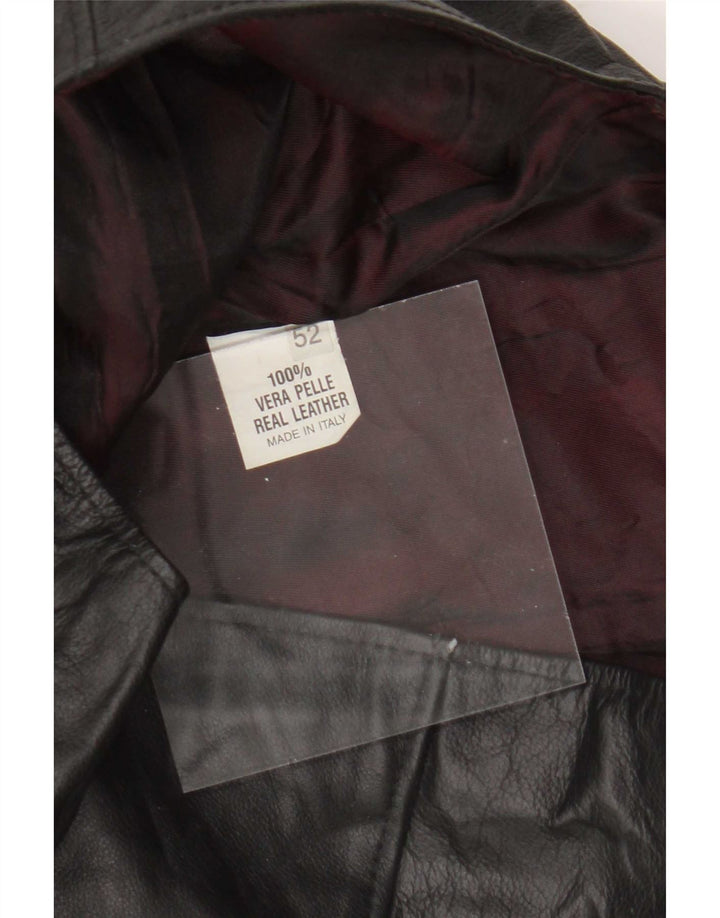 Vintage herre lædervest IT 52 Large Black