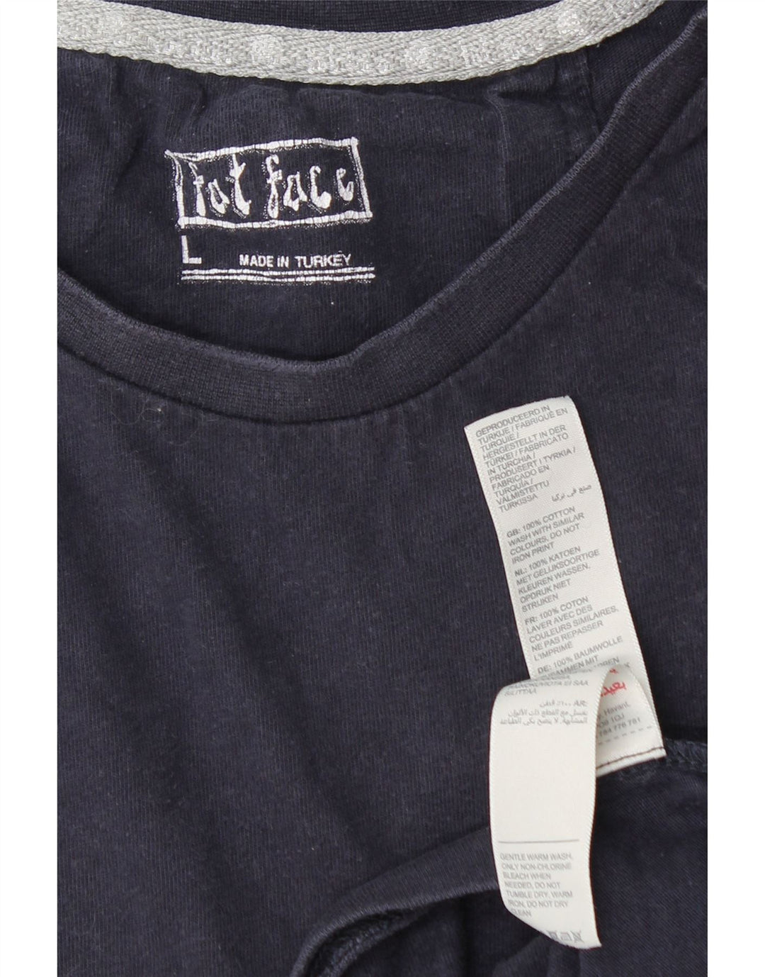 FAT FACE Herre grafisk T-shirt Top Stor marineblå bomuld
