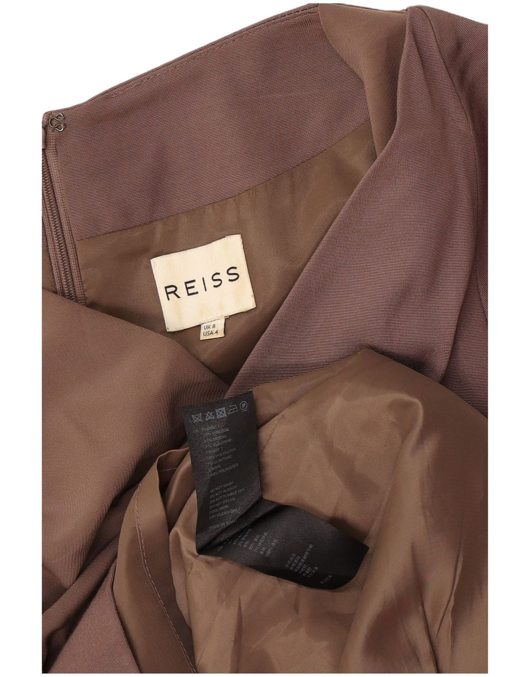 Reiss Womens Sheath Dress UK 8 Small Brown Viscose