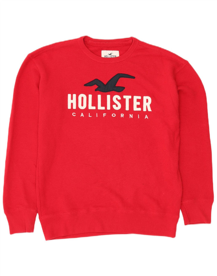 HOLLISTER Grafisk sweatshirt til mænd, lille rød bomuld
