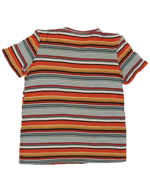Zara Dame T-Shirt Top UK 12 Medium Flerfarvet Stribet Viscose