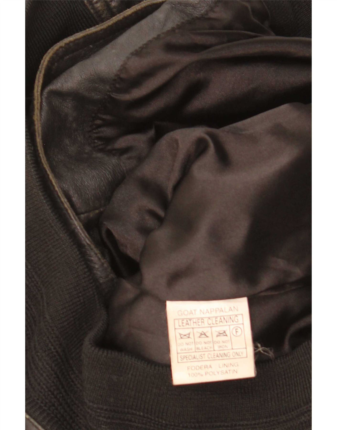 Vintage Bomber læderjakke til mænd IT 46 Lille sort læder