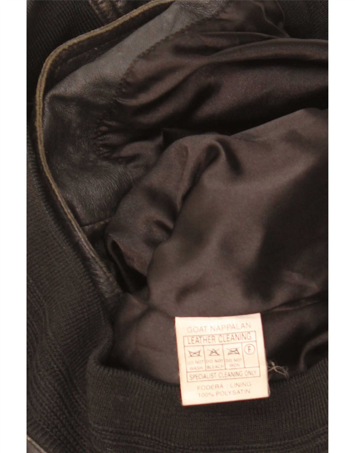 Vintage Bomber læderjakke til mænd IT 46 Lille sort læder