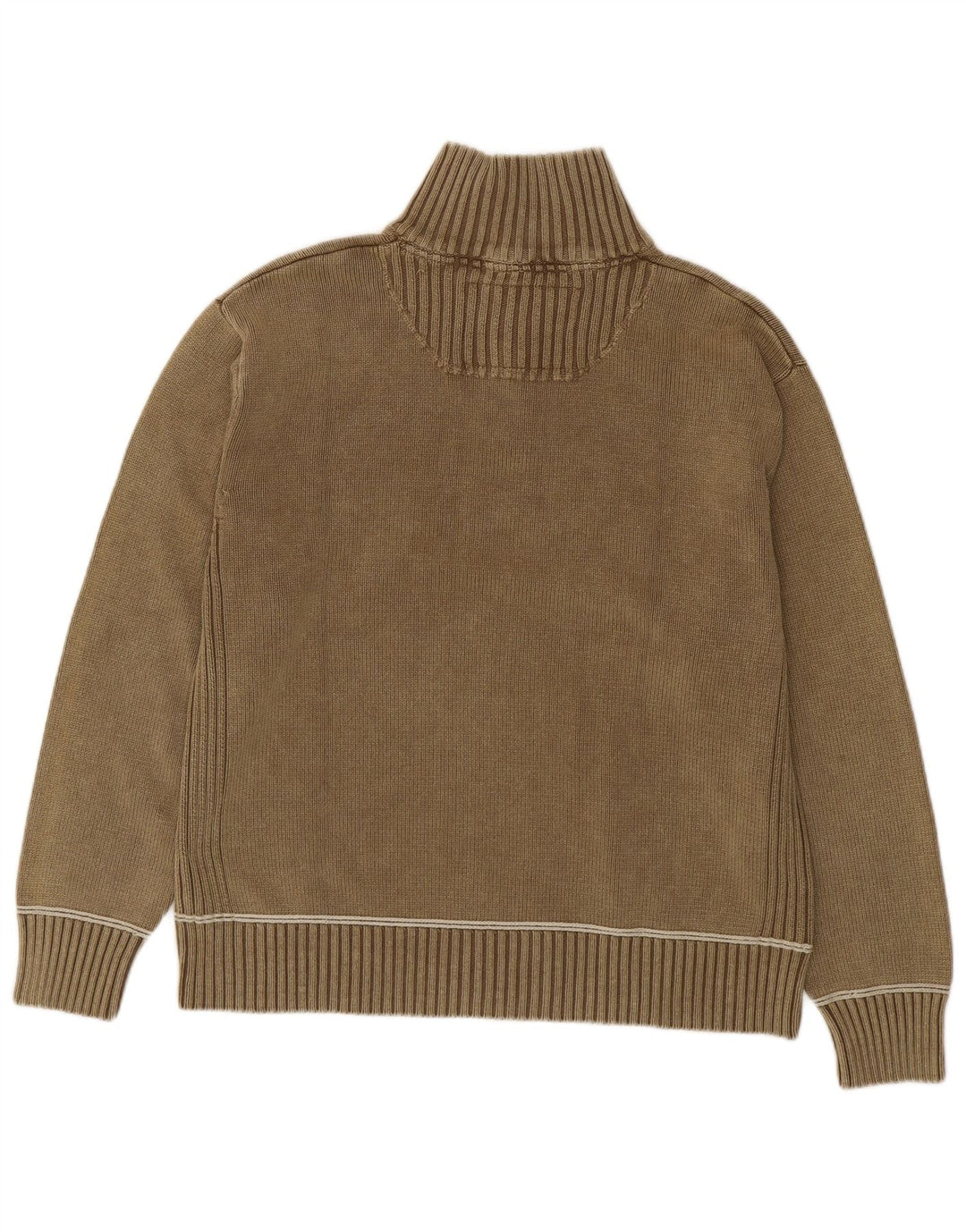 Camp David Herre grafisk lynlås-hals sweater 2XL brun bomuld