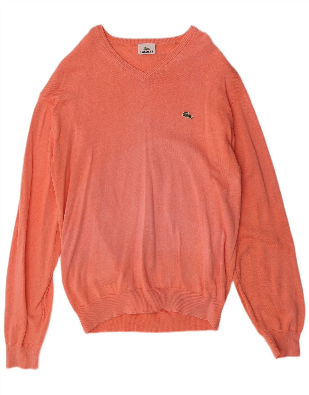 LACOSTE Herre V-hals sweater str. 4 Medium Orange