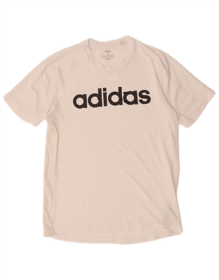 Adidas Herre Climacool Grafisk T-Shirt Top Lille Hvid Polyester