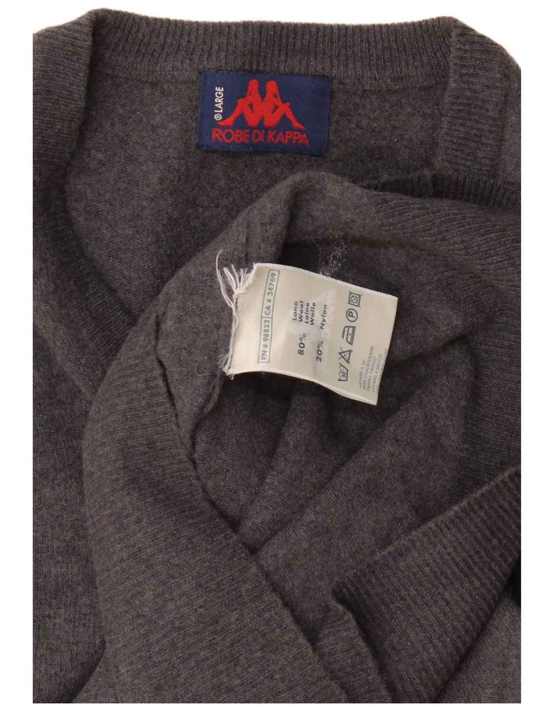 Kappa Herre V-hals sweater Stor grå uld