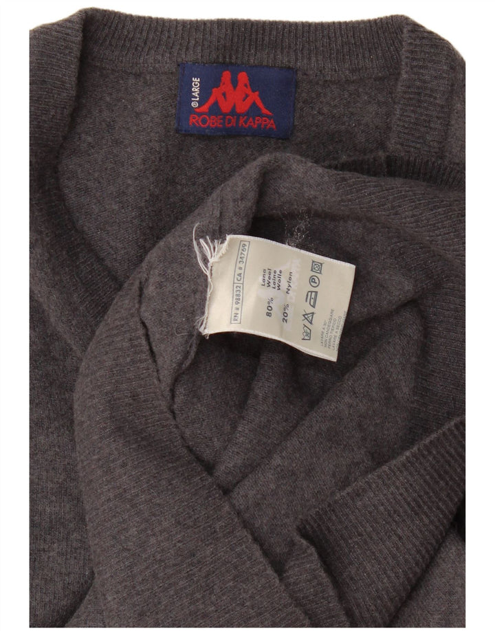 Kappa Herre V-hals sweater Stor grå uld