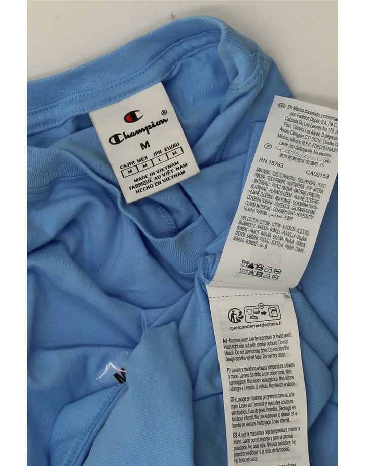 Champion Herre grafisk T-shirt Top Medium Blue Bomuld