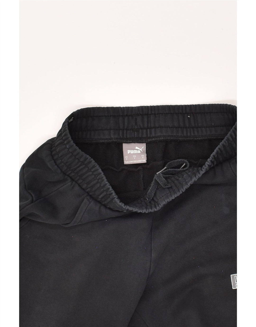PUMA Mens Tracksuit Trousers Joggers Small Black Cotton | Vintage Puma | Thrift | Second-Hand Puma | Used Clothing | Messina Hembry 