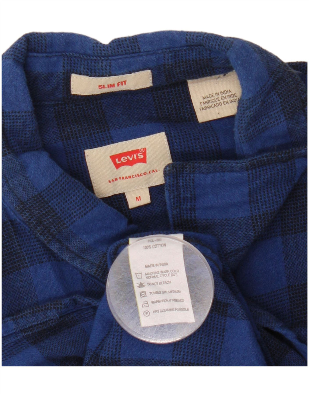 Levi's Herre Slim Fit Flanellskjorte Medium Marineblå Gingham Bomuld