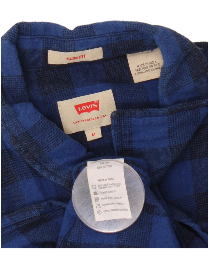 Levi's Herre Slim Fit Flanellskjorte Medium Marineblå Gingham Bomuld