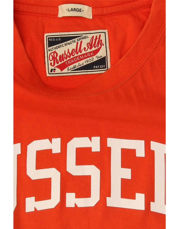 Russell Athletic Herre Grafisk T-Shirt Top Stor Orange